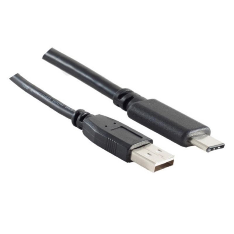 S-Impuls USB-A Adapterkabel USB-C 2.0 3m Sort S-Impuls USB-A Adapterkabel USB-C 2.0 3m Sort